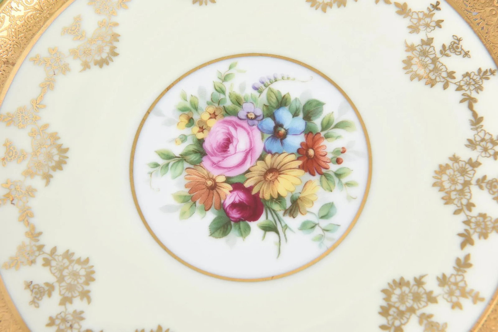 Heinrich & Co. Selb Floral Gold Encrusted Service Plates - Set of 11 - 2