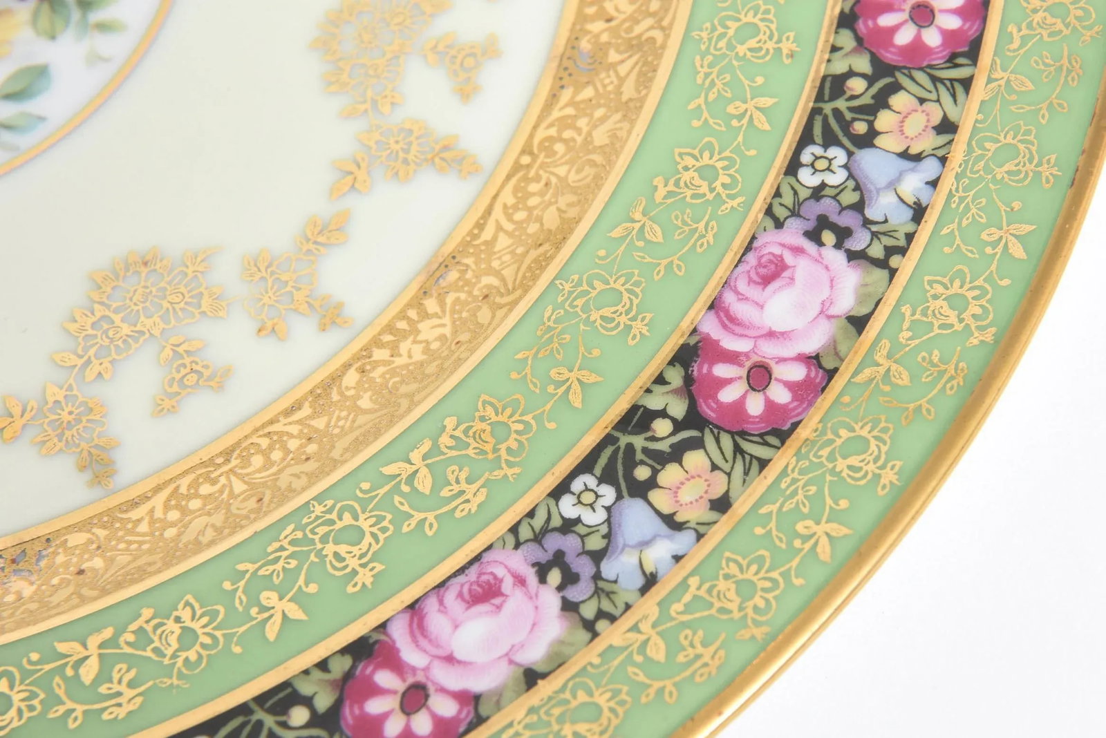 Heinrich & Co. Selb Floral Gold Encrusted Service Plates - Set of 11 - 7