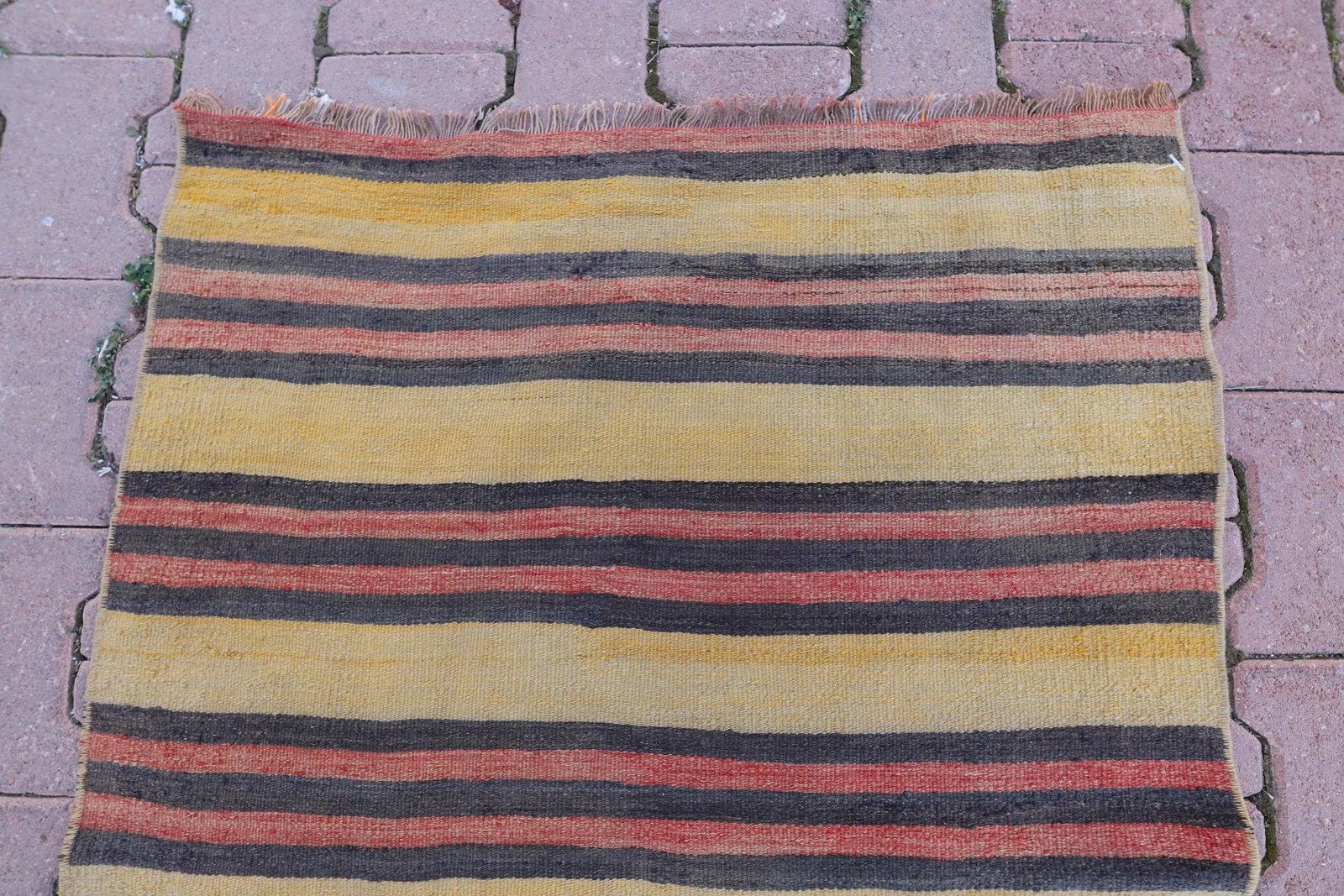 1960s Southwestern Striped Hand Knotted Nomadic Kilim Runner Rug - 10