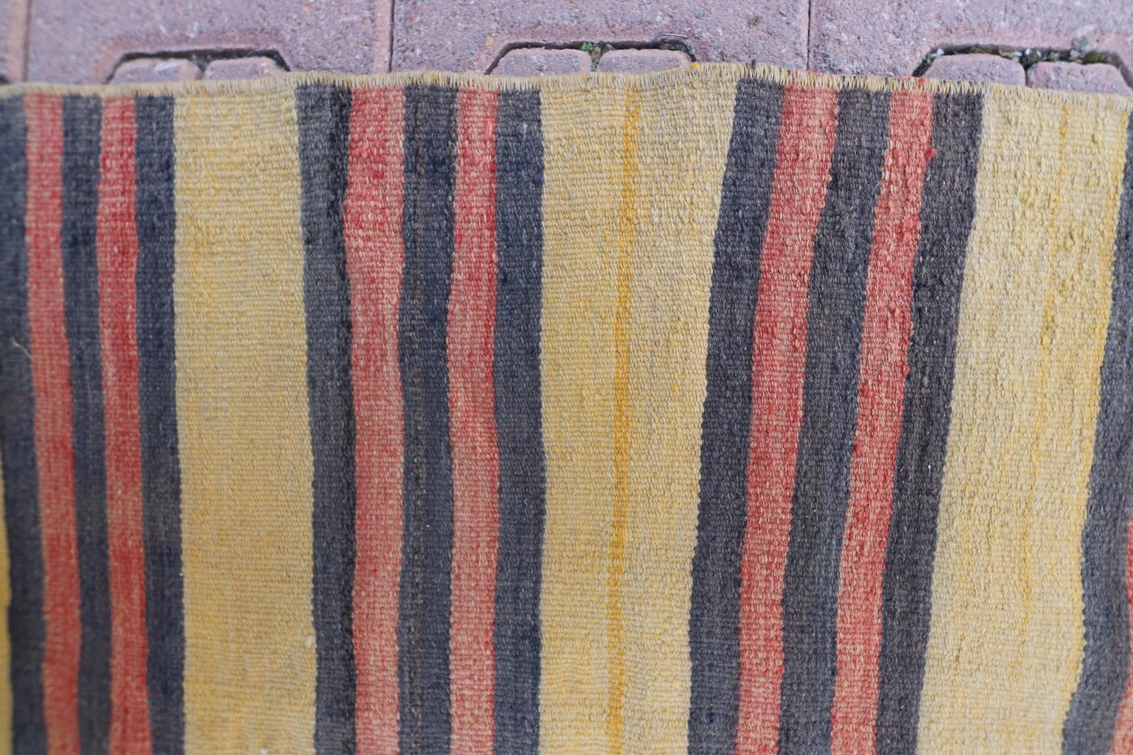 1960s Southwestern Striped Hand Knotted Nomadic Kilim Runner Rug - 9