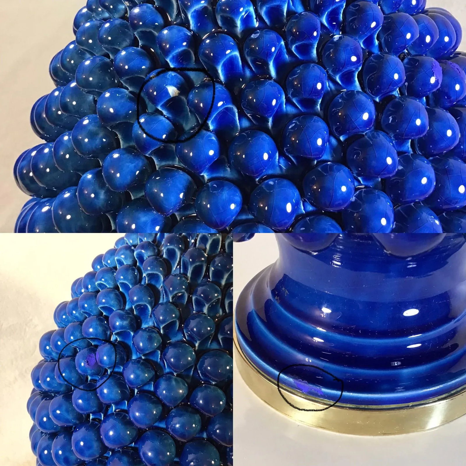 1950s Authentic Hand Signed Paul Hanson Italian Pine Cone Decorative Oversized Table Lamp - 10
