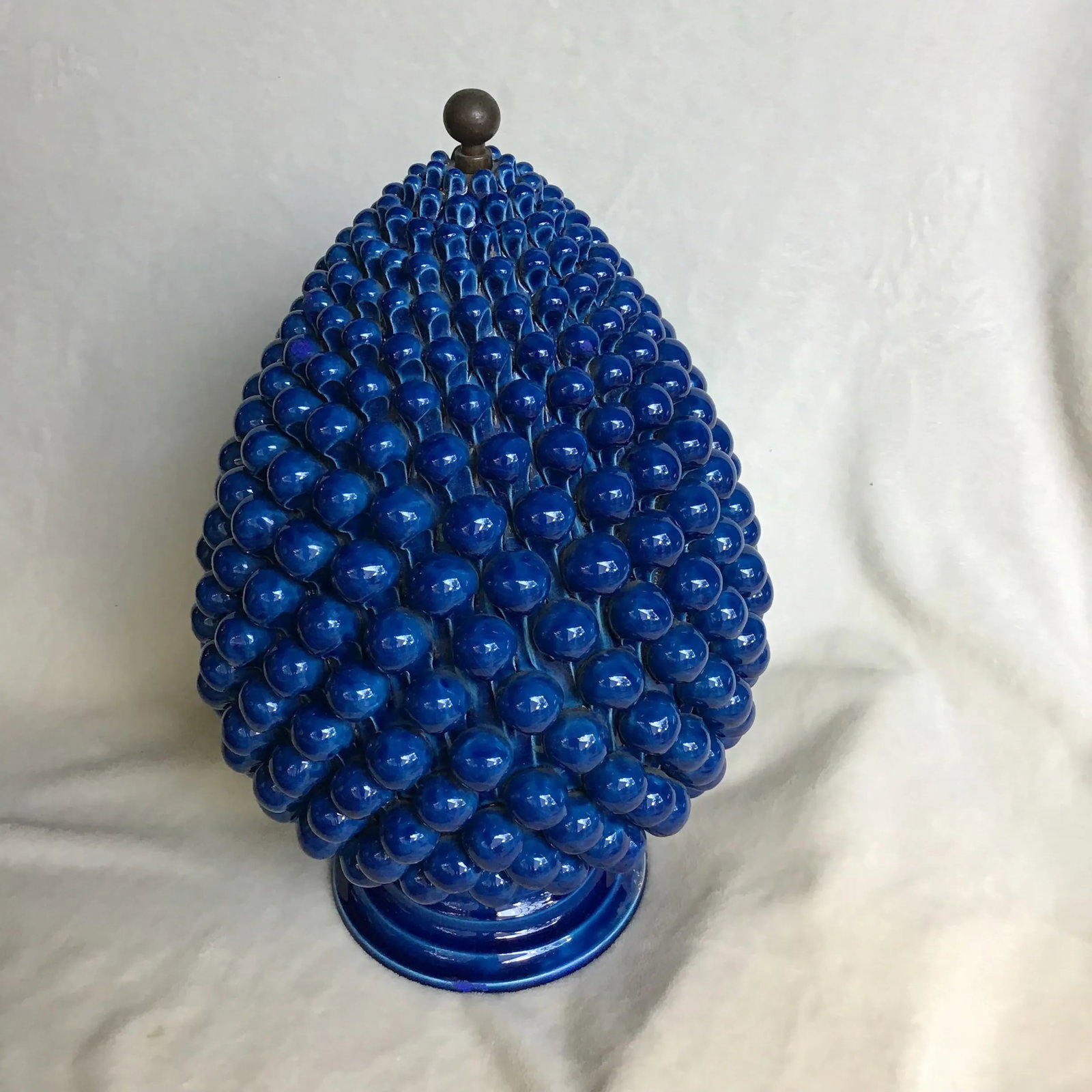 1950s Authentic Hand Signed Paul Hanson Italian Pine Cone Decorative Oversized Table Lamp - 2