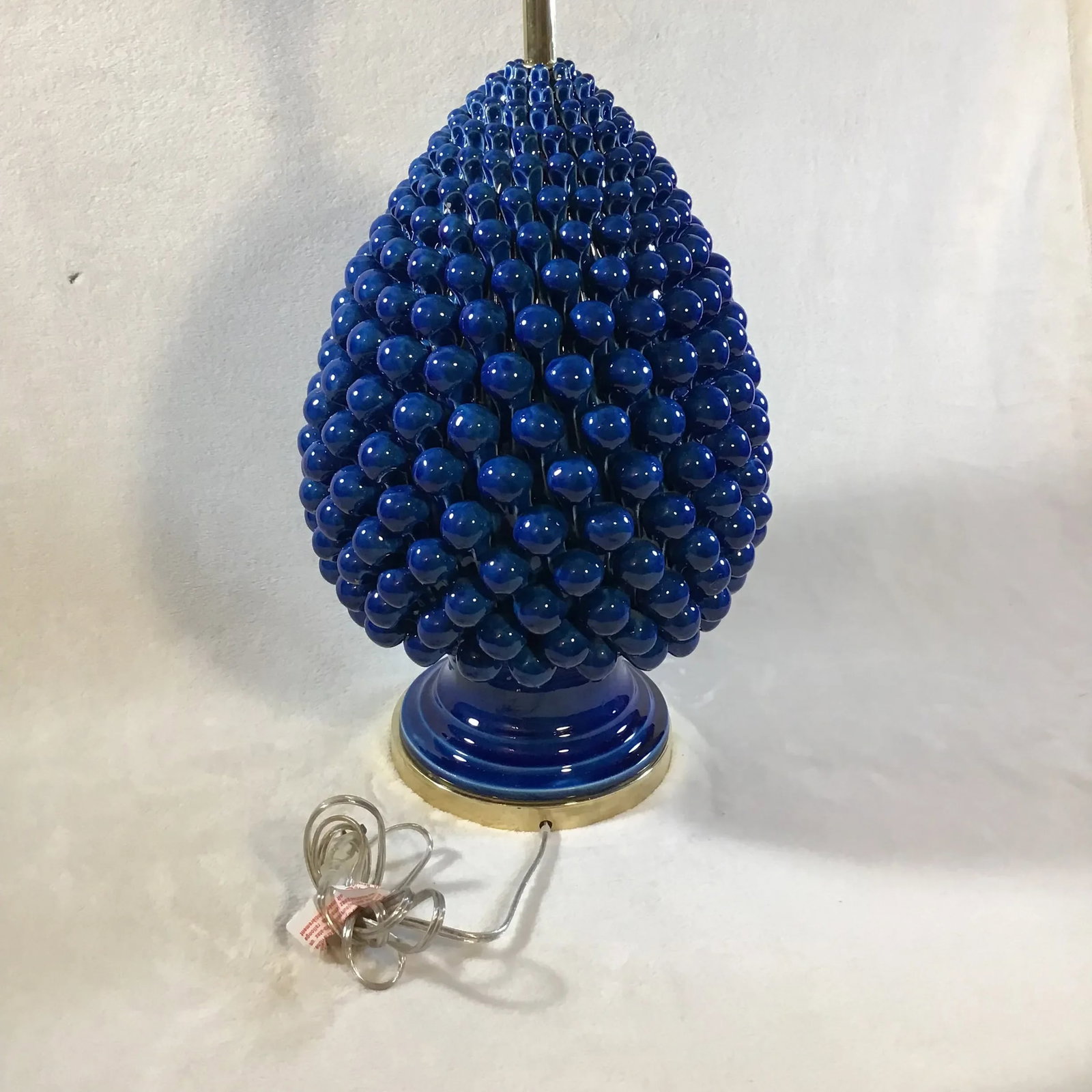 1950s Authentic Hand Signed Paul Hanson Italian Pine Cone Decorative Oversized Table Lamp - 4