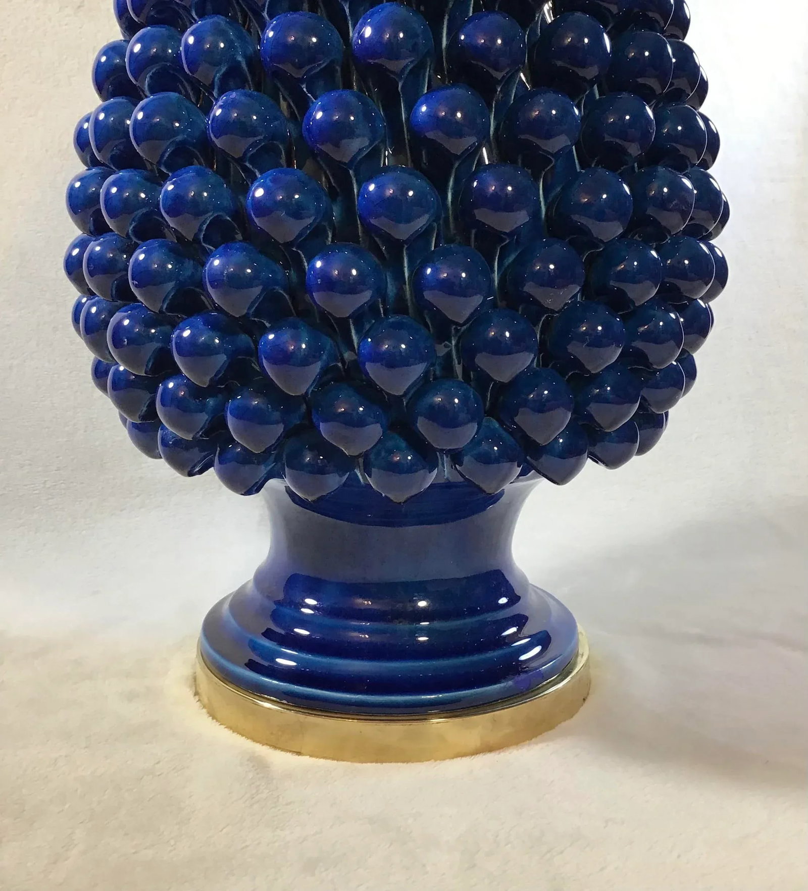 1950s Authentic Hand Signed Paul Hanson Italian Pine Cone Decorative Oversized Table Lamp - 5