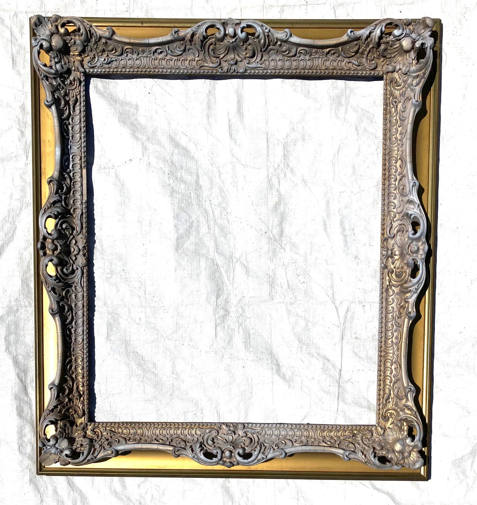 C.1910 Antique Decor Painted Picture or Mirror Frame - 5