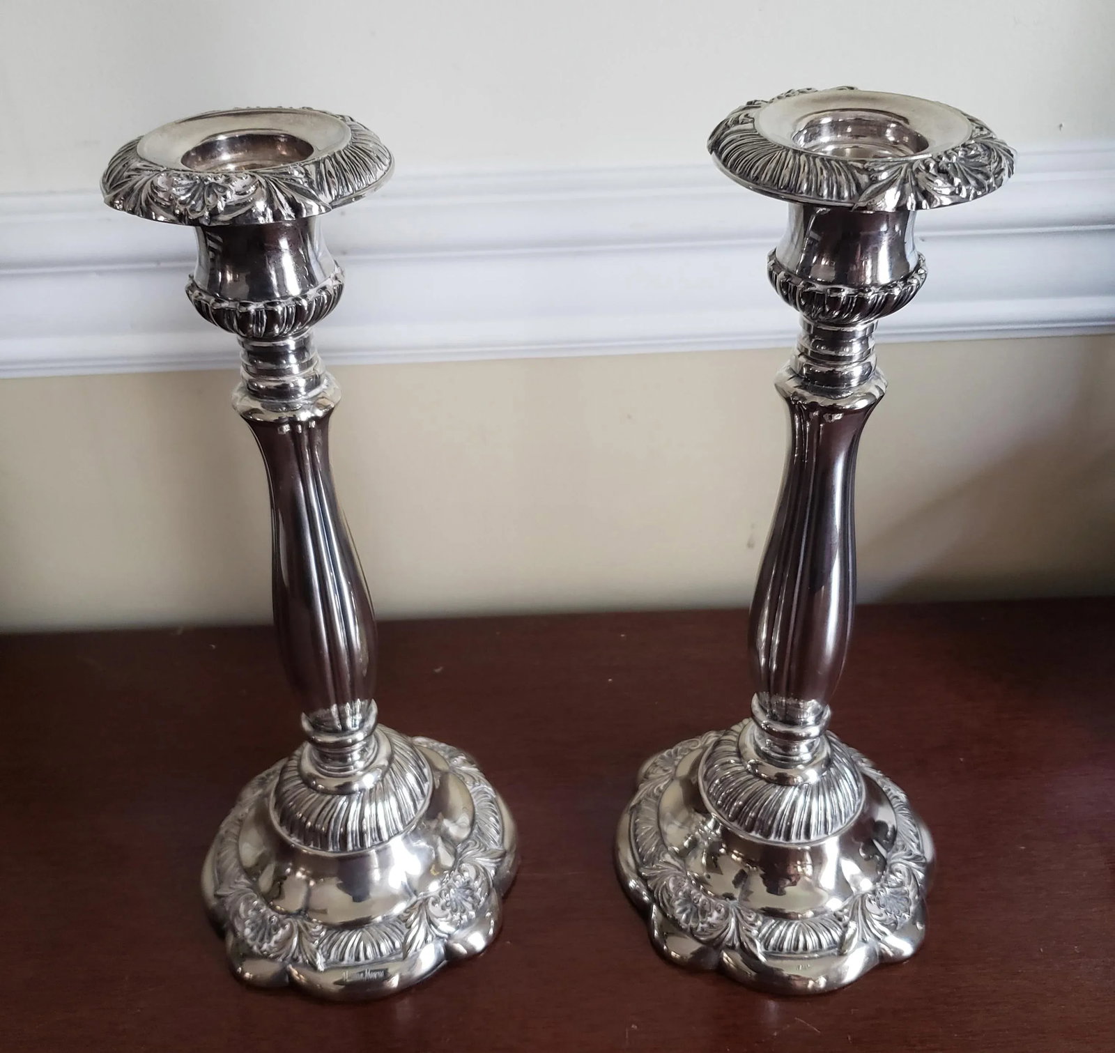 1960s Vintage Neiman Marcus Italian Silver-Tone Metal Candle Holders- a Pair - 10