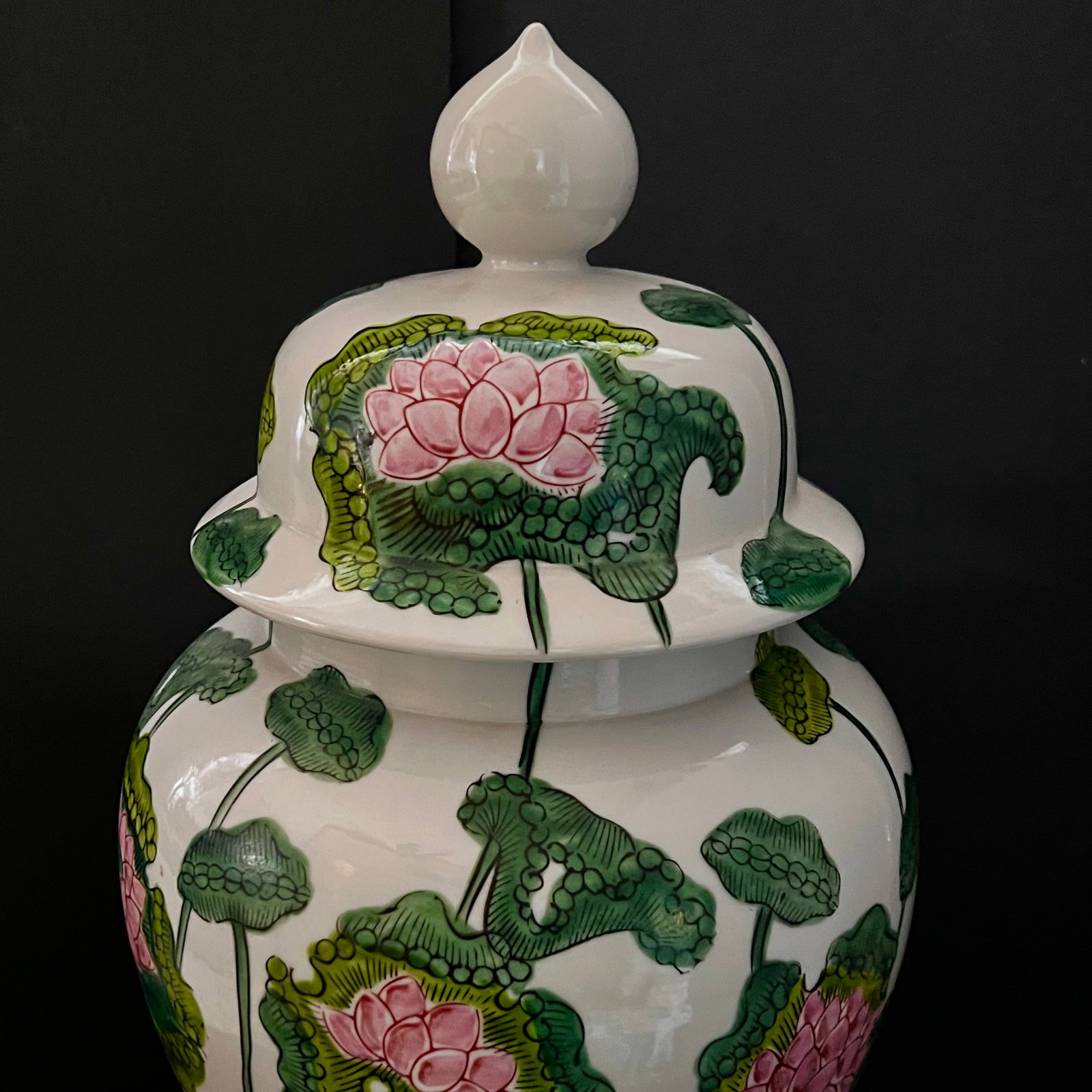 Chinoiserie-Style Porcelain / Temple /Ginger Jar -Made in Japan - 8