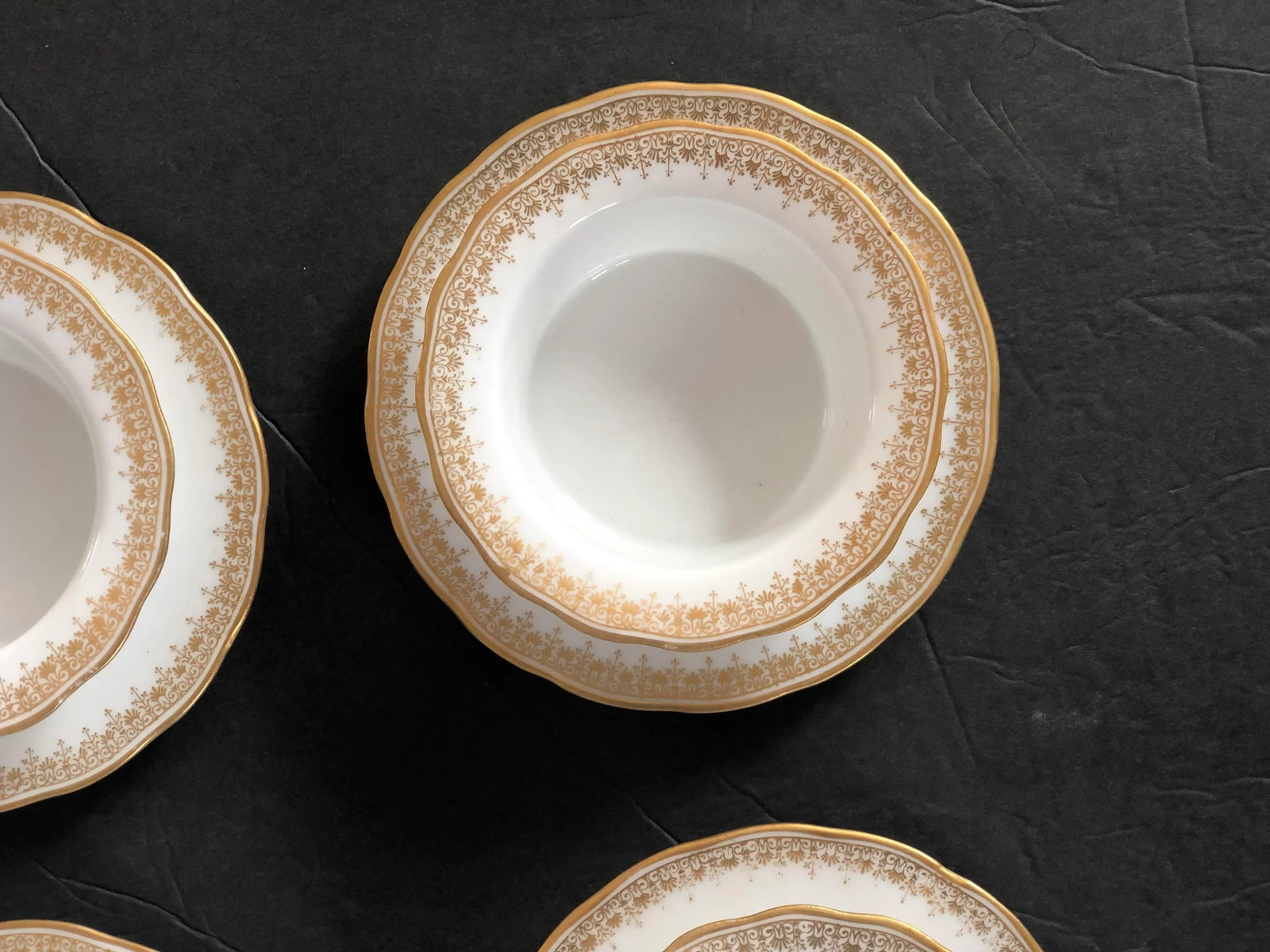 Antique Limoges Porcelain Ramekins & Saucers Set- 8 Pieces - 3