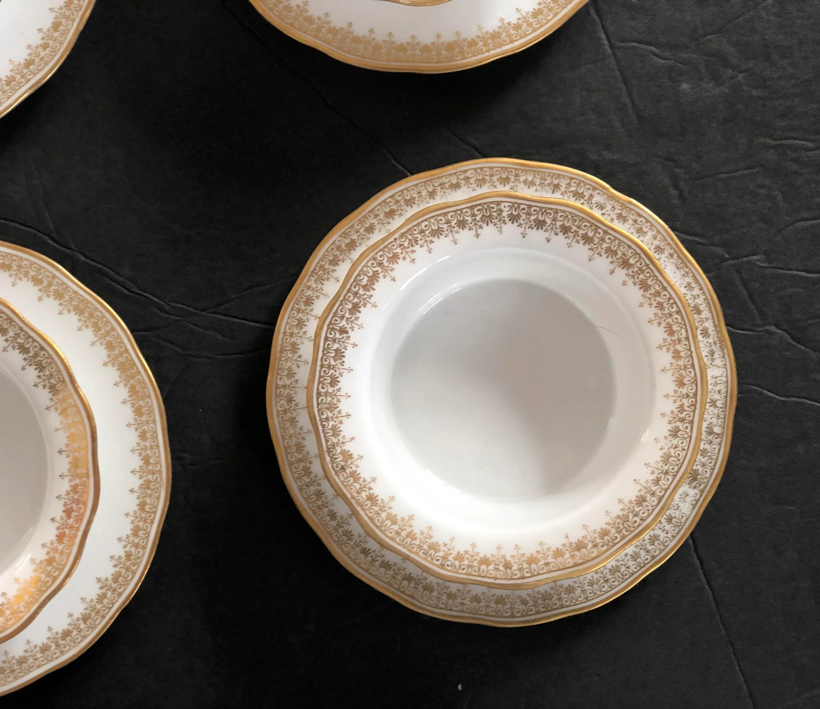 Antique Limoges Porcelain Ramekins & Saucers Set- 8 Pieces - 4