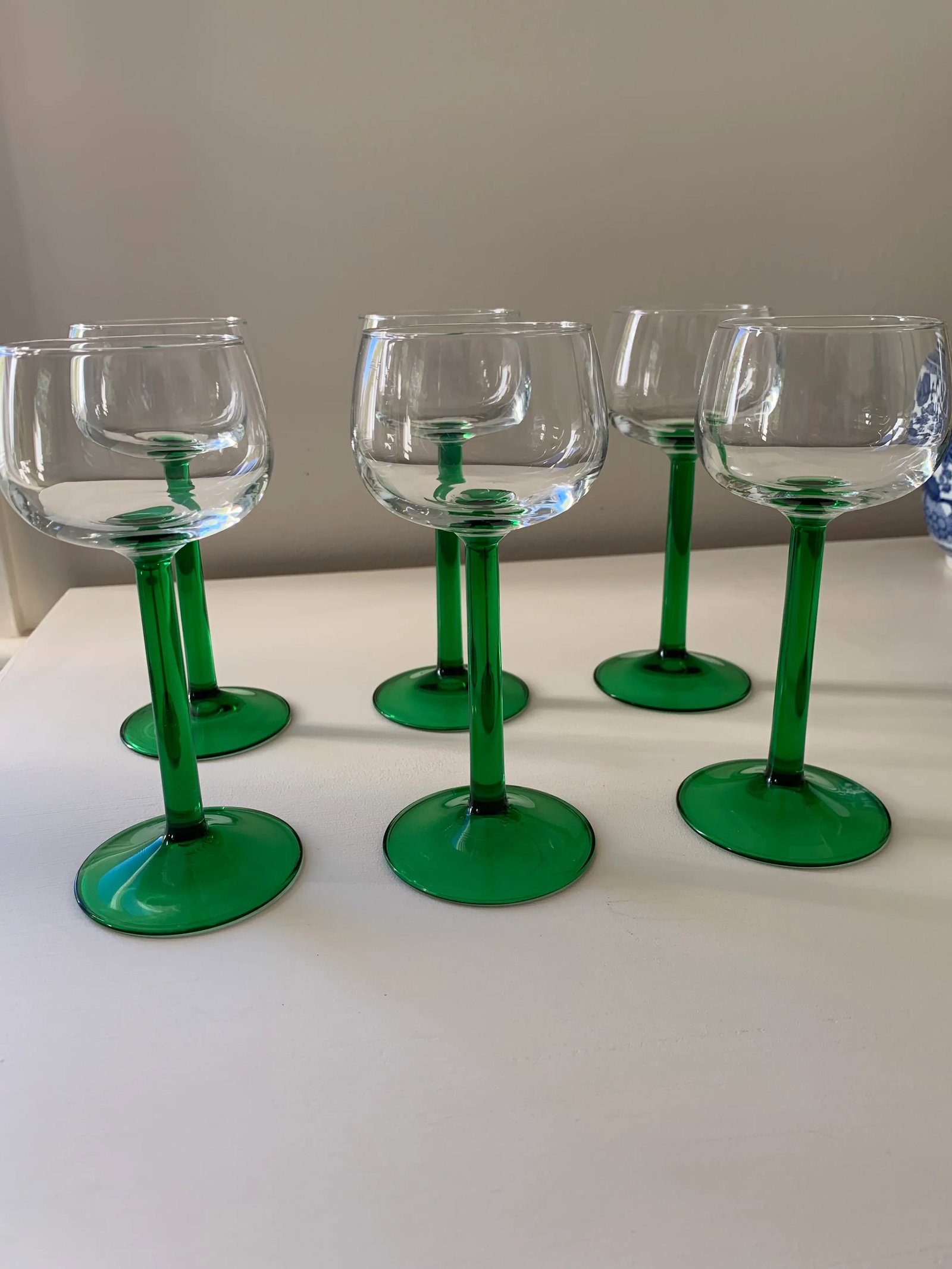 1970s Green French Luminarc Cordial Glassware- Set of 6 - 3