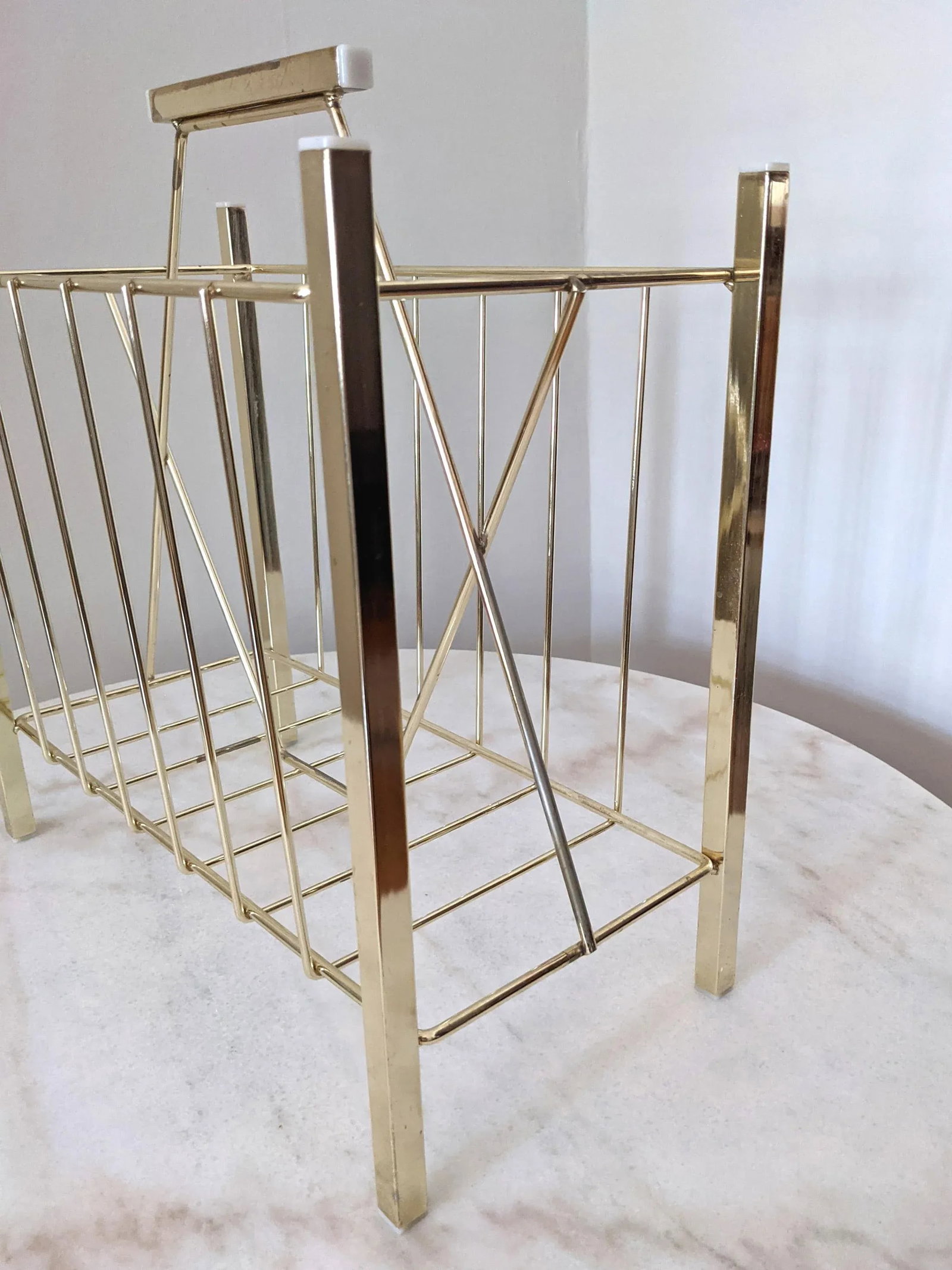 Vintage Large Mid Cenury Modern Standing Magazine Rack - 5