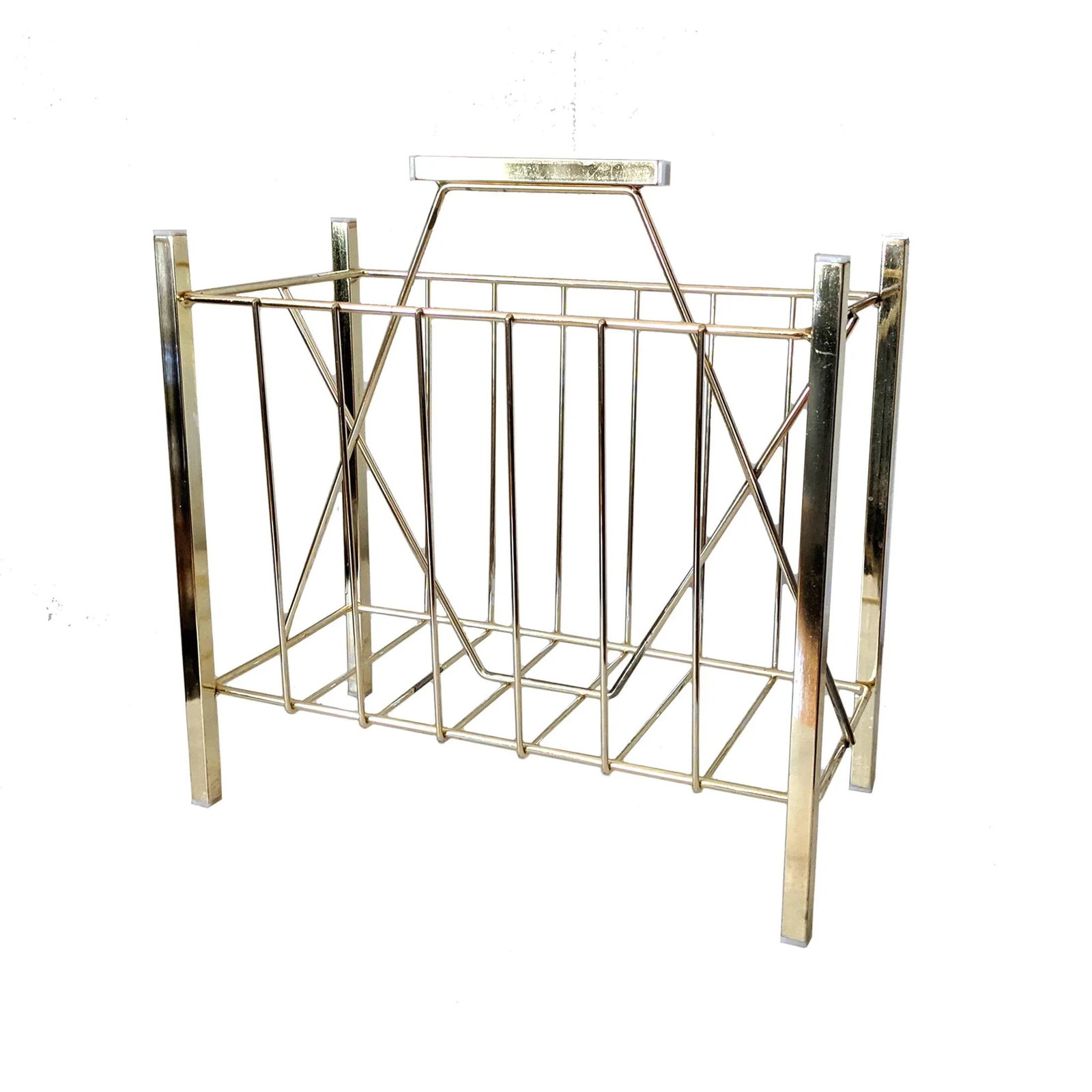 Vintage Large Mid Cenury Modern Standing Magazine Rack - 9