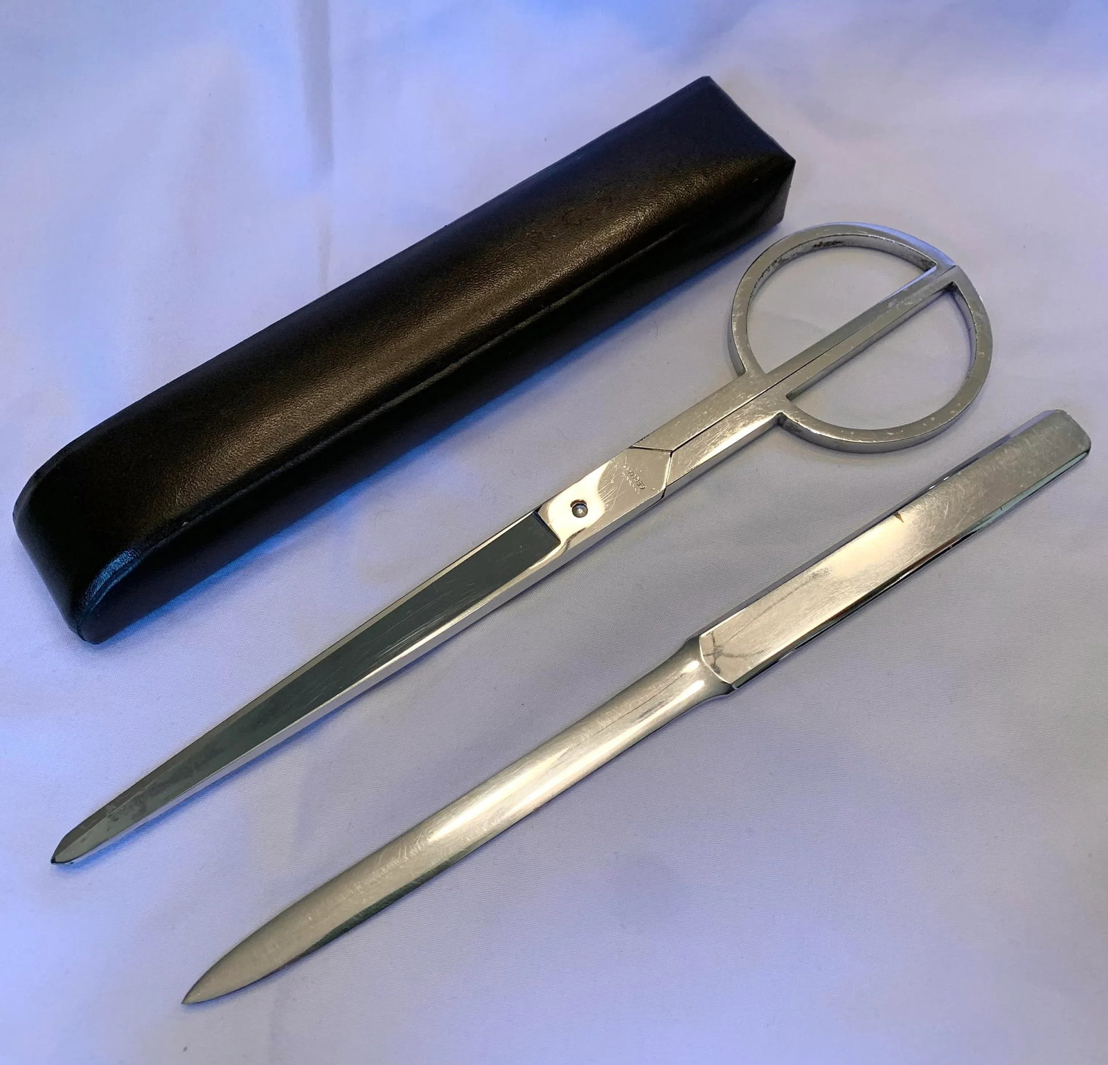 J.A.Henckels Scissor & Letter Opener Leather Case Desk Set - 3 Piece Set - 6