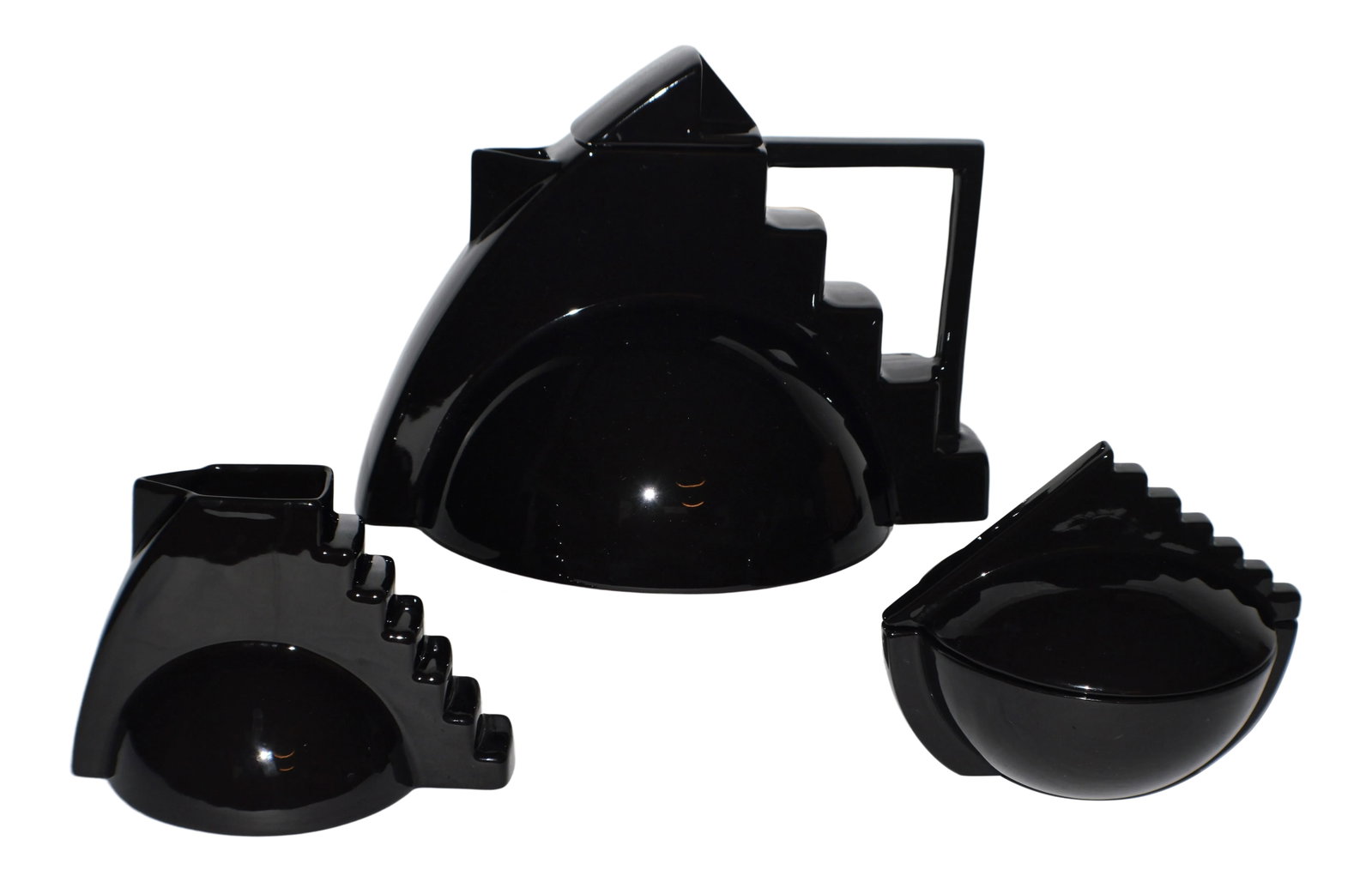 Vintage Salins Studio France Pierre Casenove Black Tea Service Set- 3 Pieces: Salins Studio France Pierre Casenove Black Tea Coffee Set. The Set is Used In Excellent Condition However May Contain Some Faint Scratches, Faint Discoloration For It's Age & Use and should be expecte