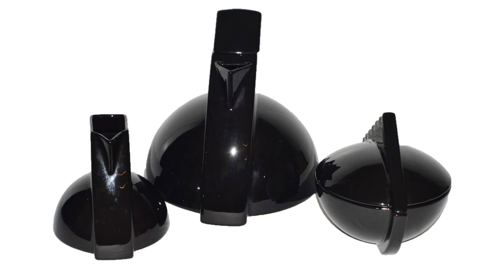 Vintage Salins Studio France Pierre Casenove Black Tea Service Set- 3 Pieces - 2