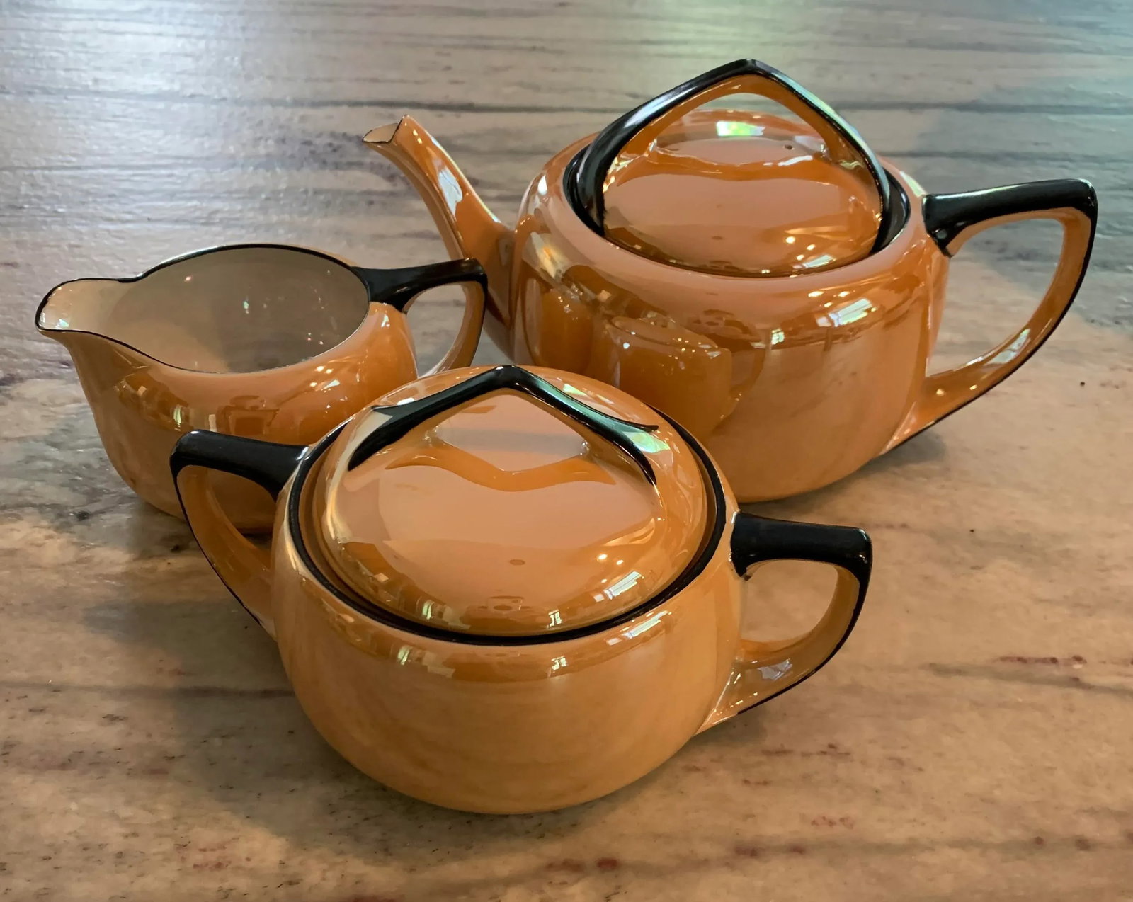 Vintage Noritake Hand-Painted Lustreware Tea Set for 8- 22 Pieces - 2