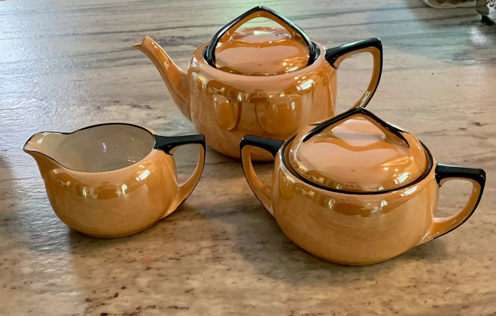 Vintage Noritake Hand-Painted Lustreware Tea Set for 8- 22 Pieces - 3