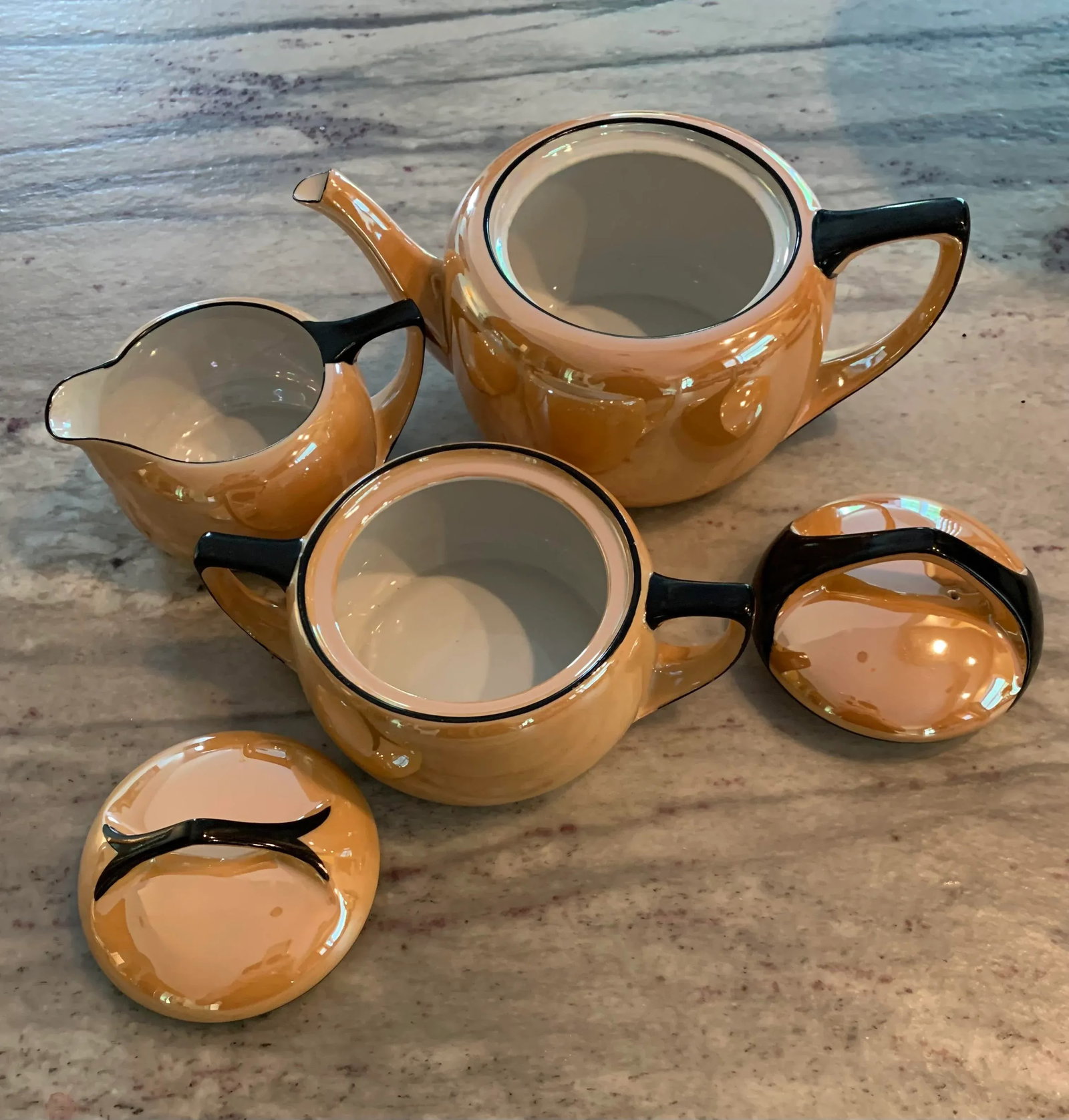 Vintage Noritake Hand-Painted Lustreware Tea Set for 8- 22 Pieces - 4