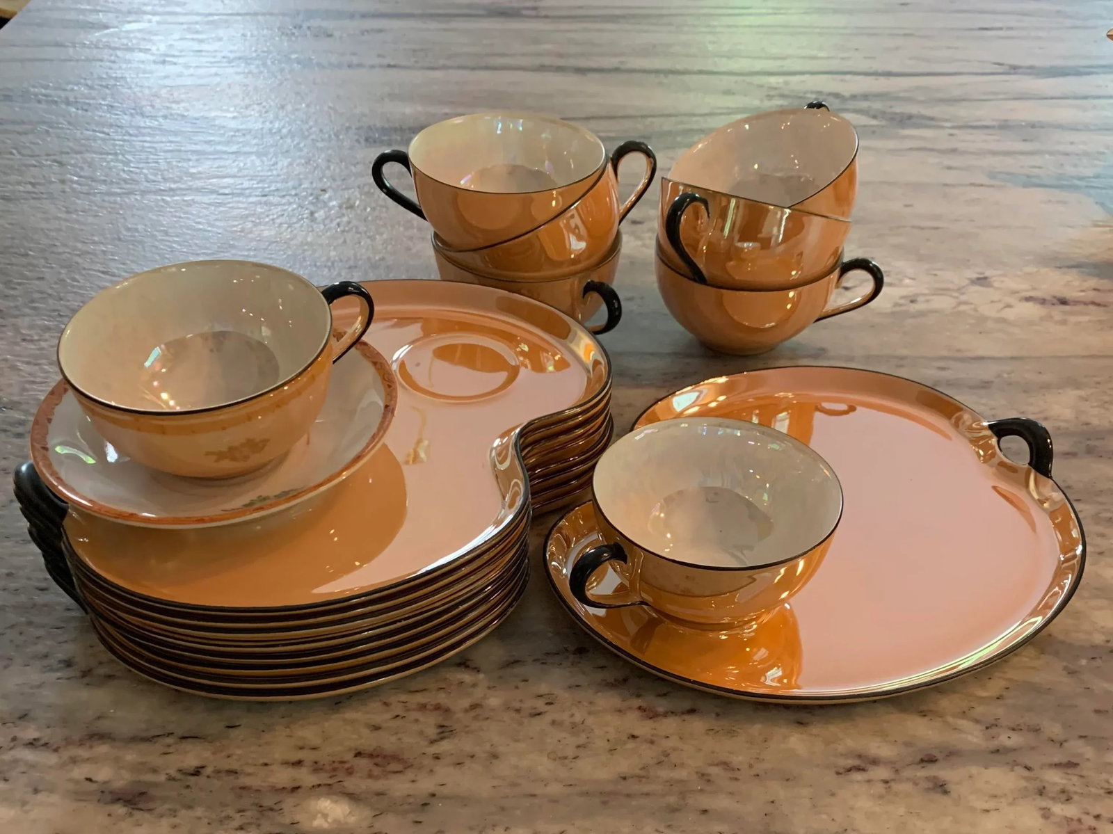 Vintage Noritake Hand-Painted Lustreware Tea Set for 8- 22 Pieces - 5