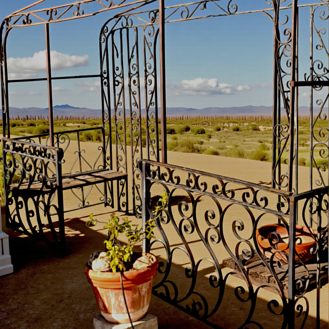 Mid-Century Mediterranean Custom Wrought Iron Garden Pergola 1965 - 11