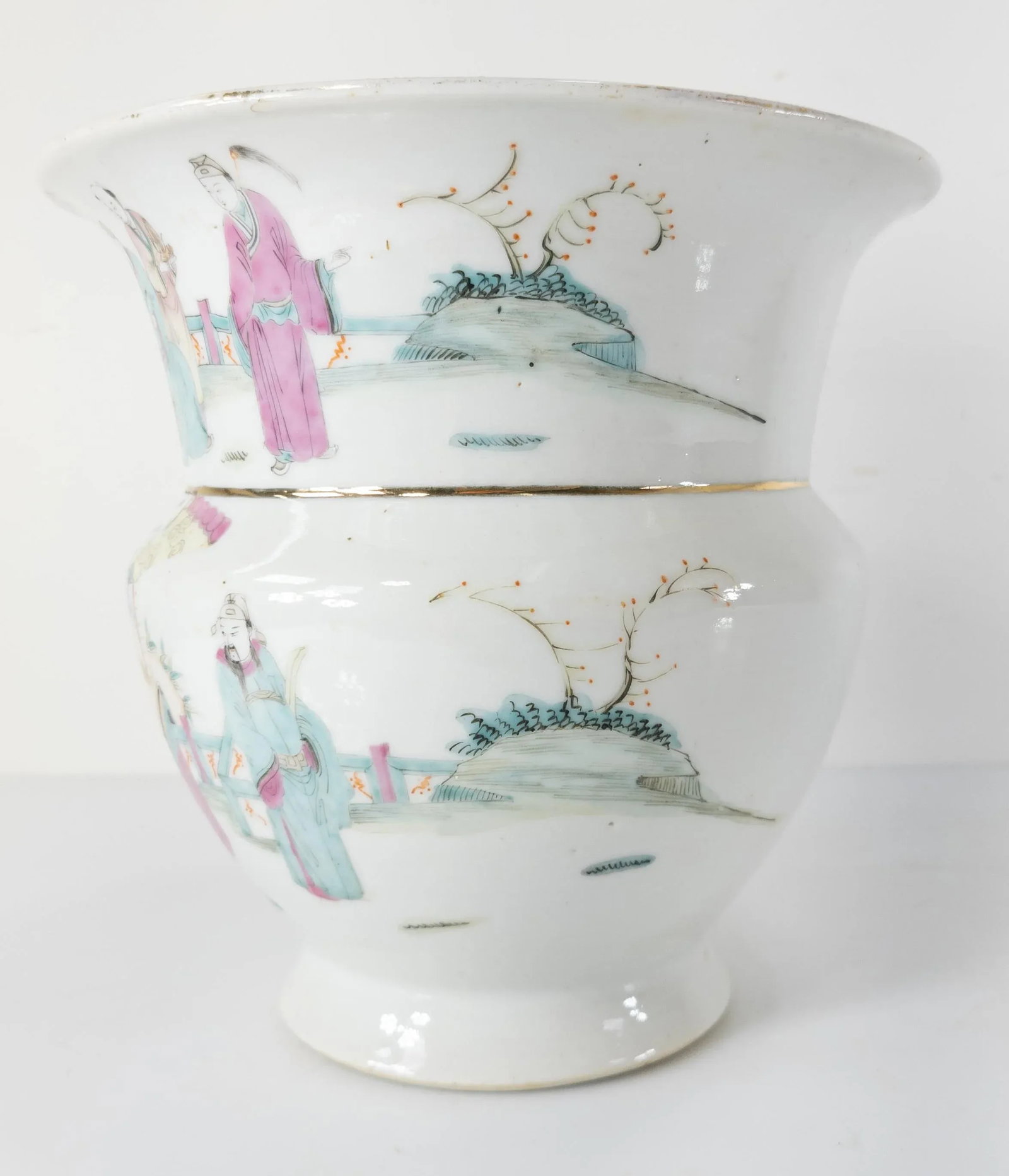 Chinese Famille Rose Chinoiserie Vase - 5