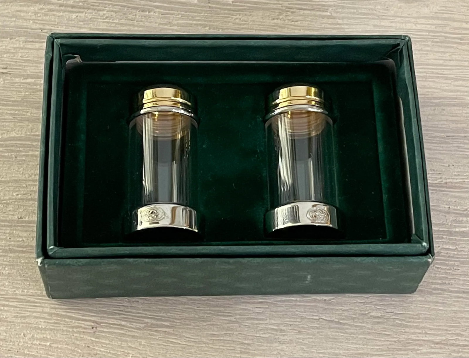 Gucci Silver and Brass Salt and Pepper Shakers - 10