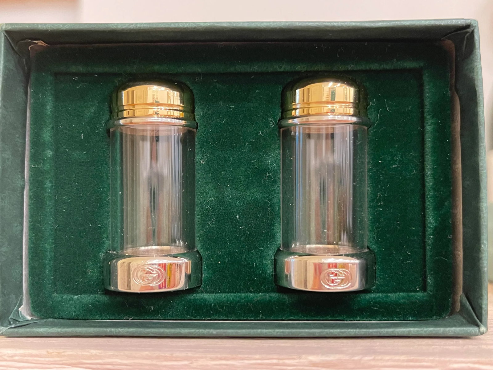 Gucci Silver and Brass Salt and Pepper Shakers - 3