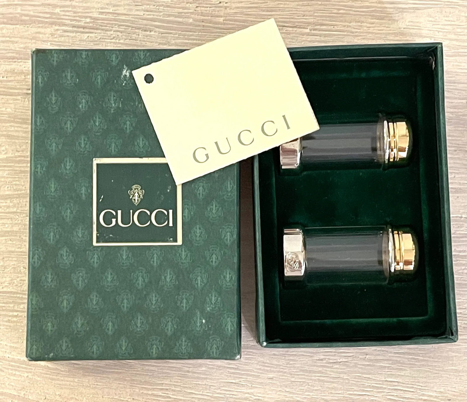 Gucci Silver and Brass Salt and Pepper Shakers - 4