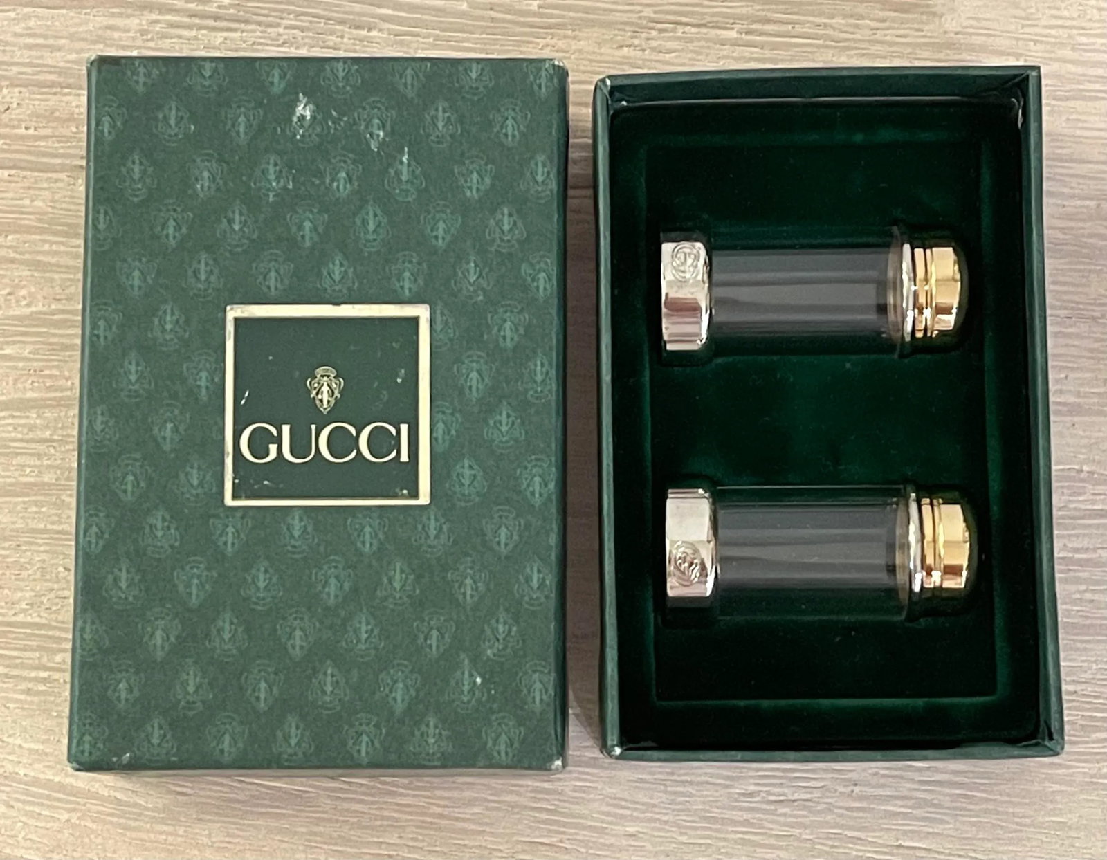 Gucci Silver and Brass Salt and Pepper Shakers - 5