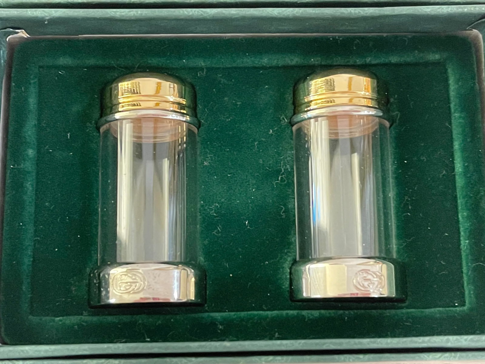 Gucci Silver and Brass Salt and Pepper Shakers - 9