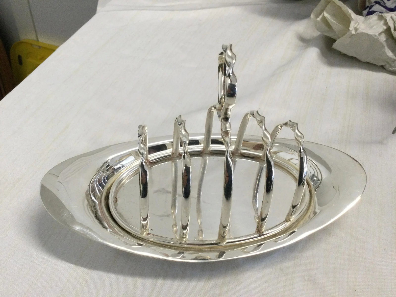 English Four Slice Silver Plate Toast Rack - 4