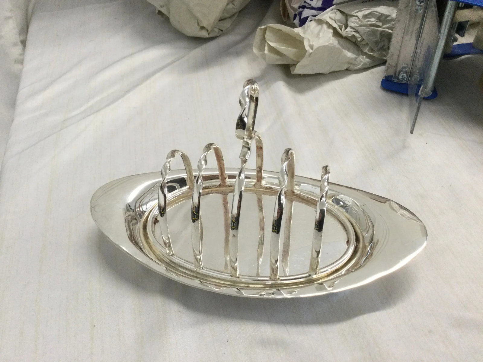 English Four Slice Silver Plate Toast Rack - 5