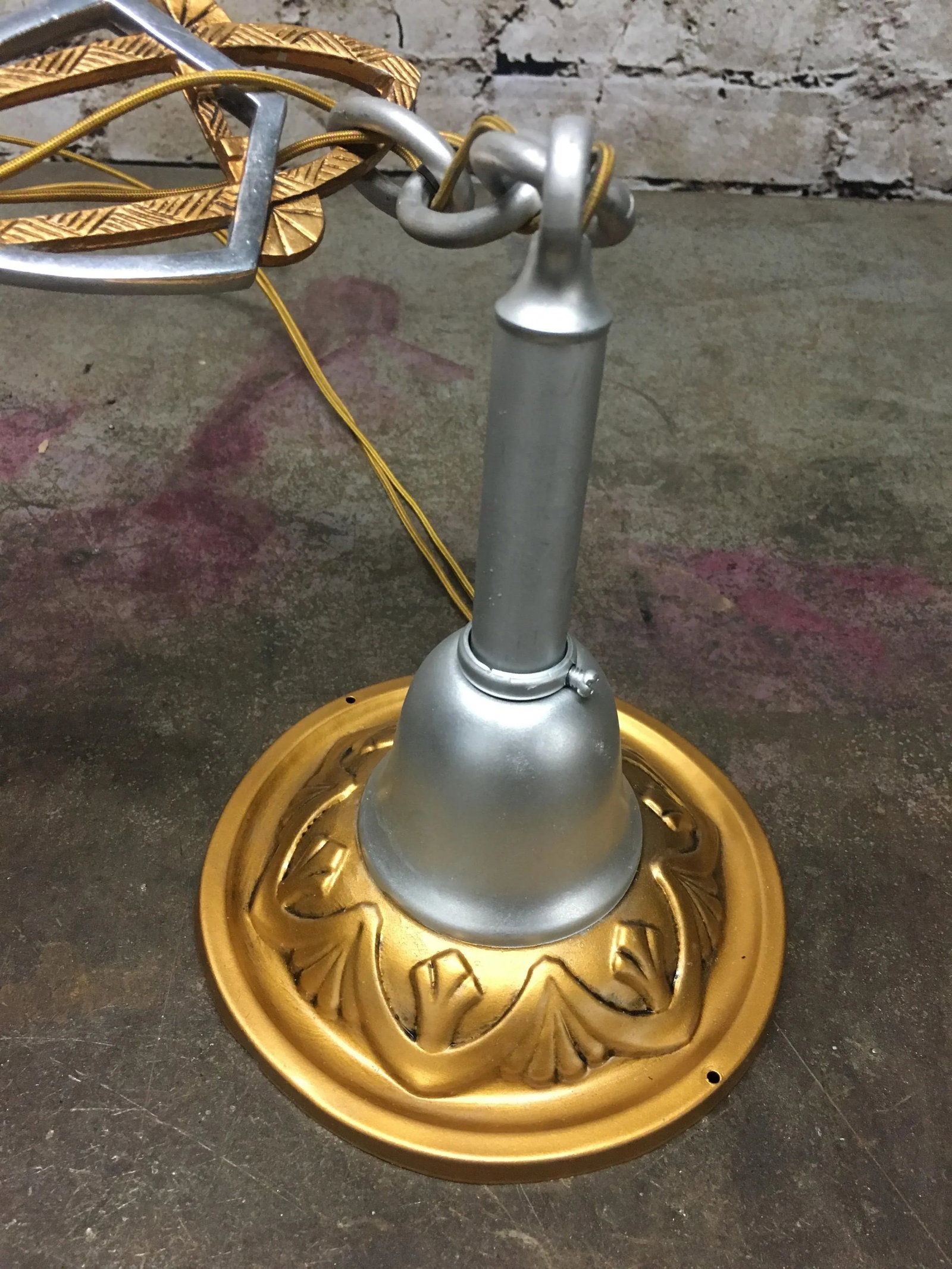 1930s Lincoln Art Deco Slip Shade Chandelier - 5