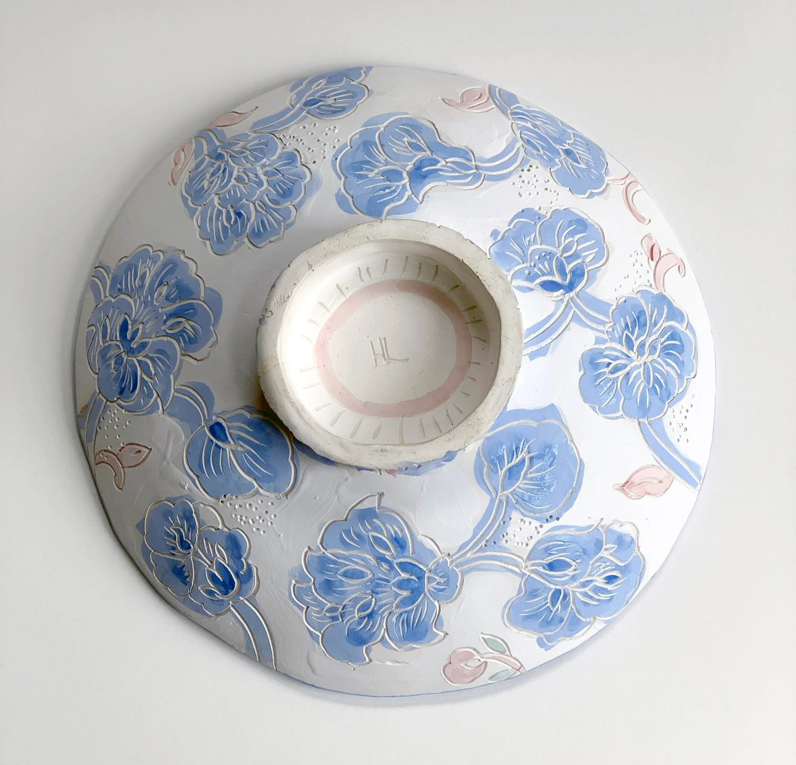 Fleur Blue Contemporary Ceramic Pottery Bowl - 7