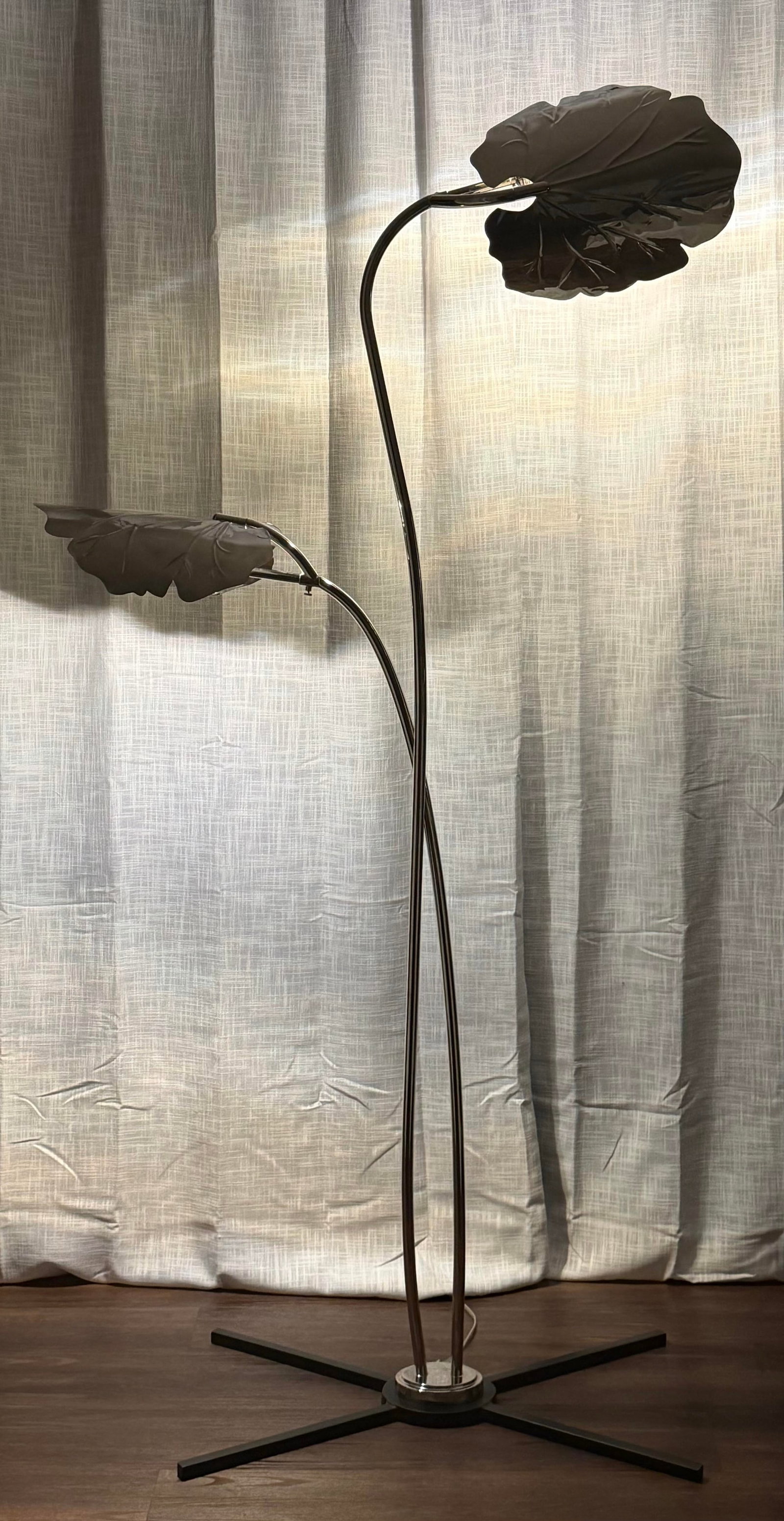 Organically Glamorous "Rimini" Nickel Floor Lamp by Global Views - 2