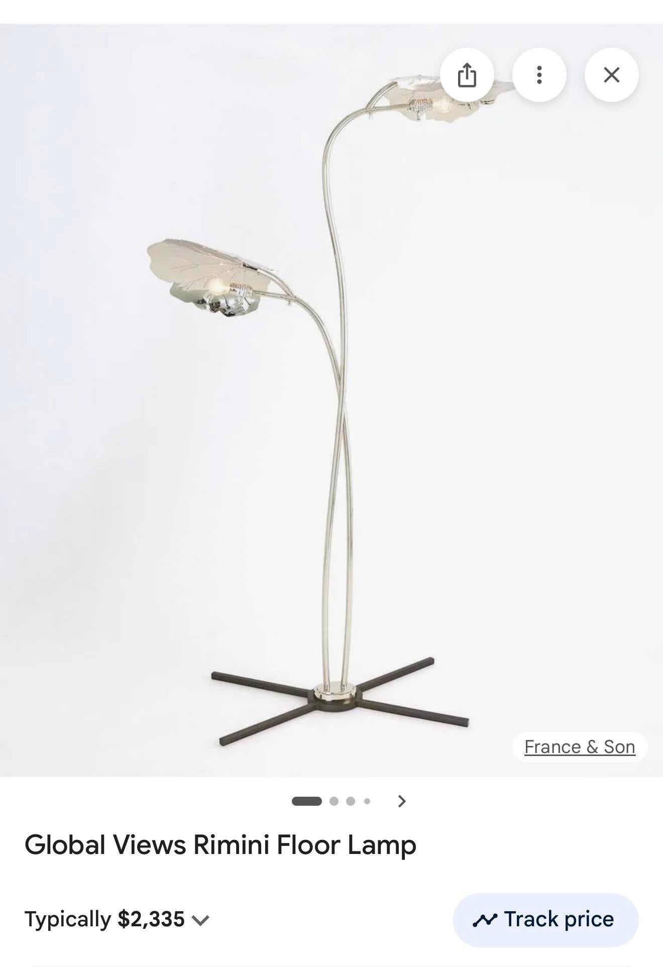 Organically Glamorous "Rimini" Nickel Floor Lamp by Global Views - 8