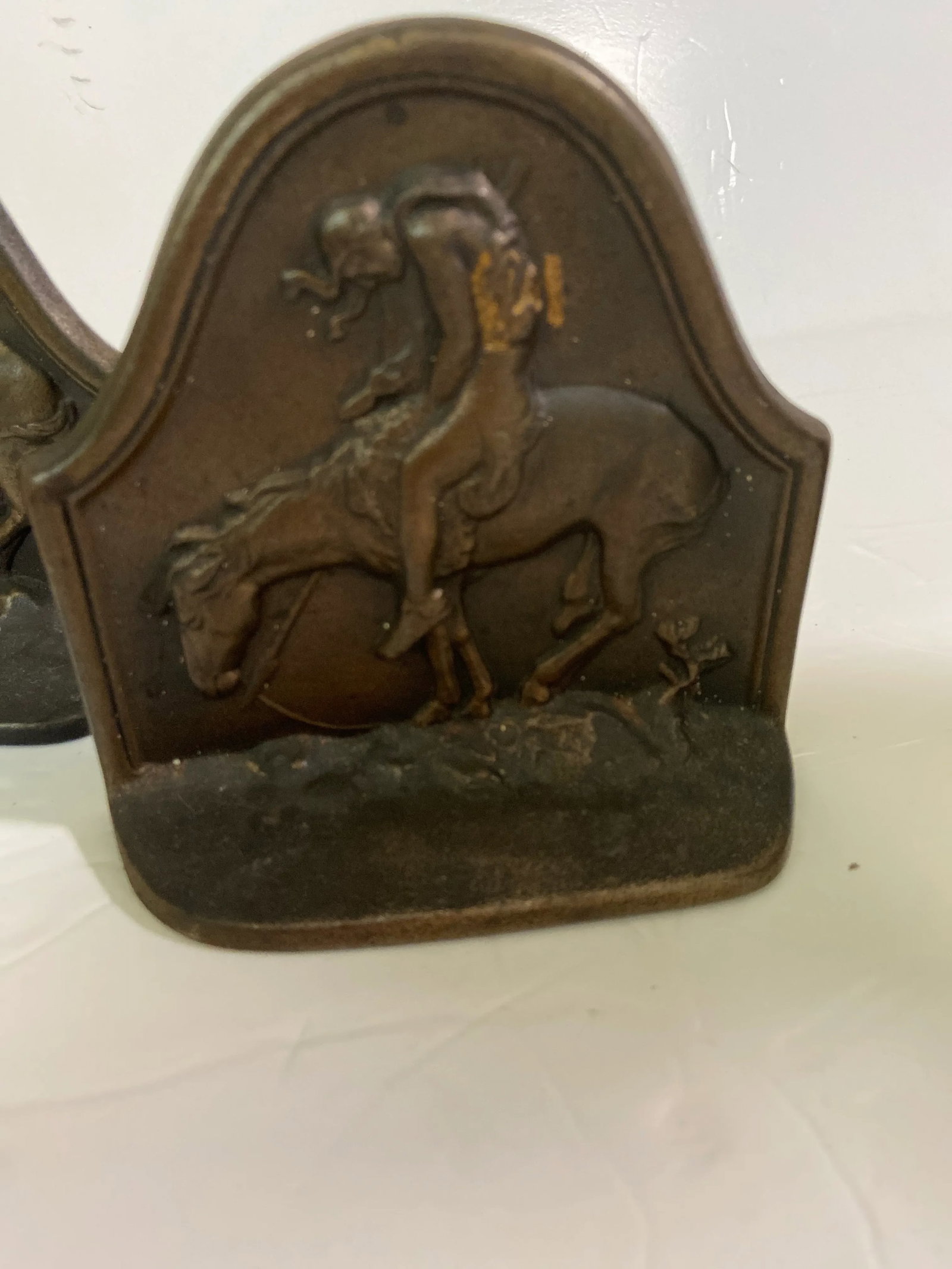 1920s Antique Native American Indian Horse Bookends - a Pair - 2