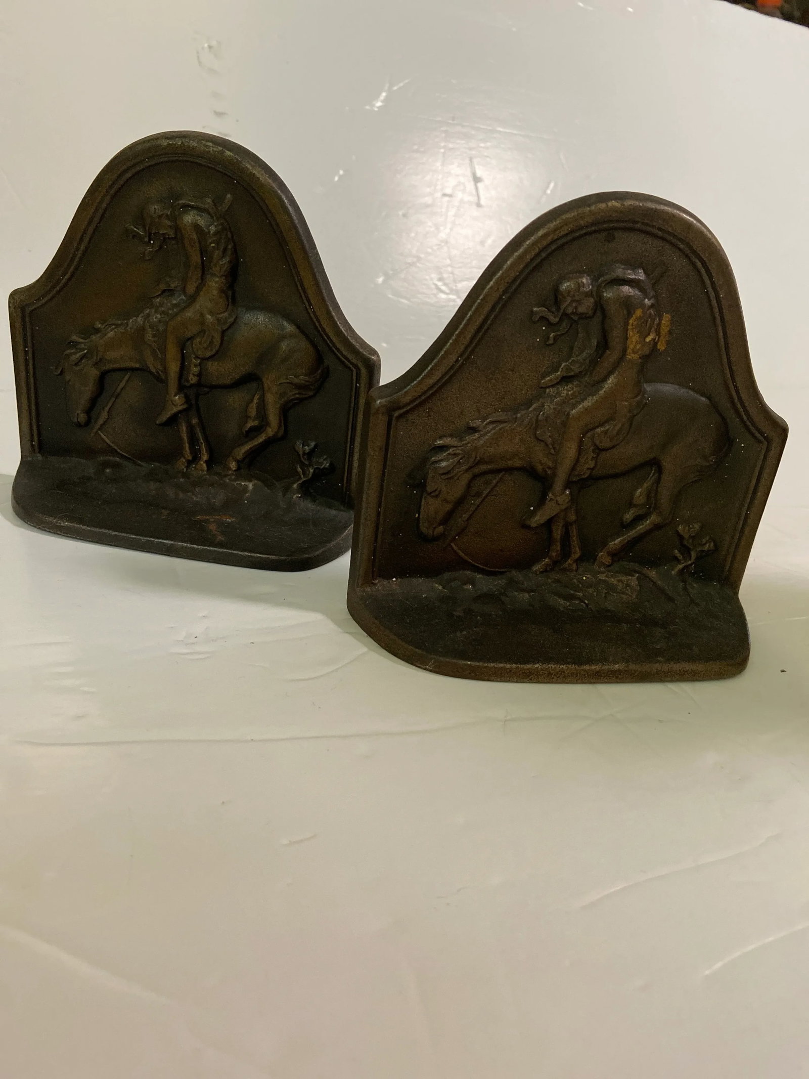1920s Antique Native American Indian Horse Bookends - a Pair - 6