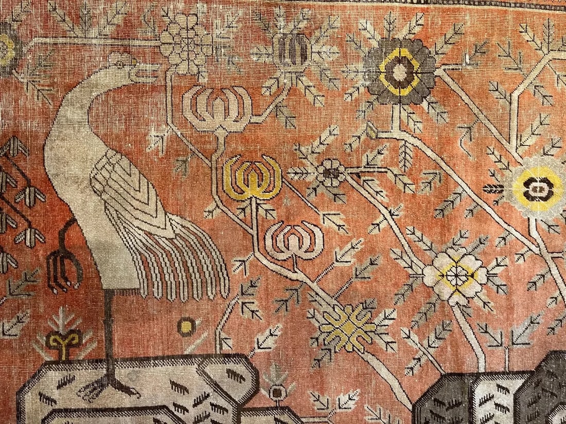 Antique Samarkand Rug with Animal Design - 2