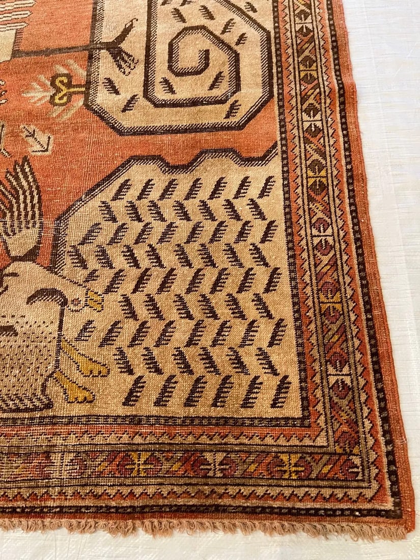 Antique Samarkand Rug with Animal Design - 7