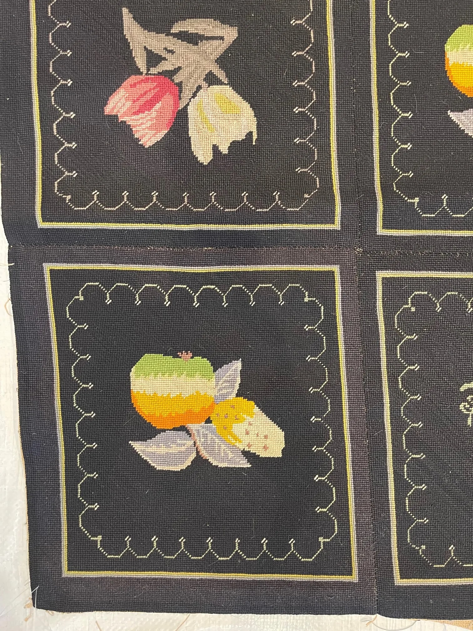 Antique Needlework Floral Design - 3