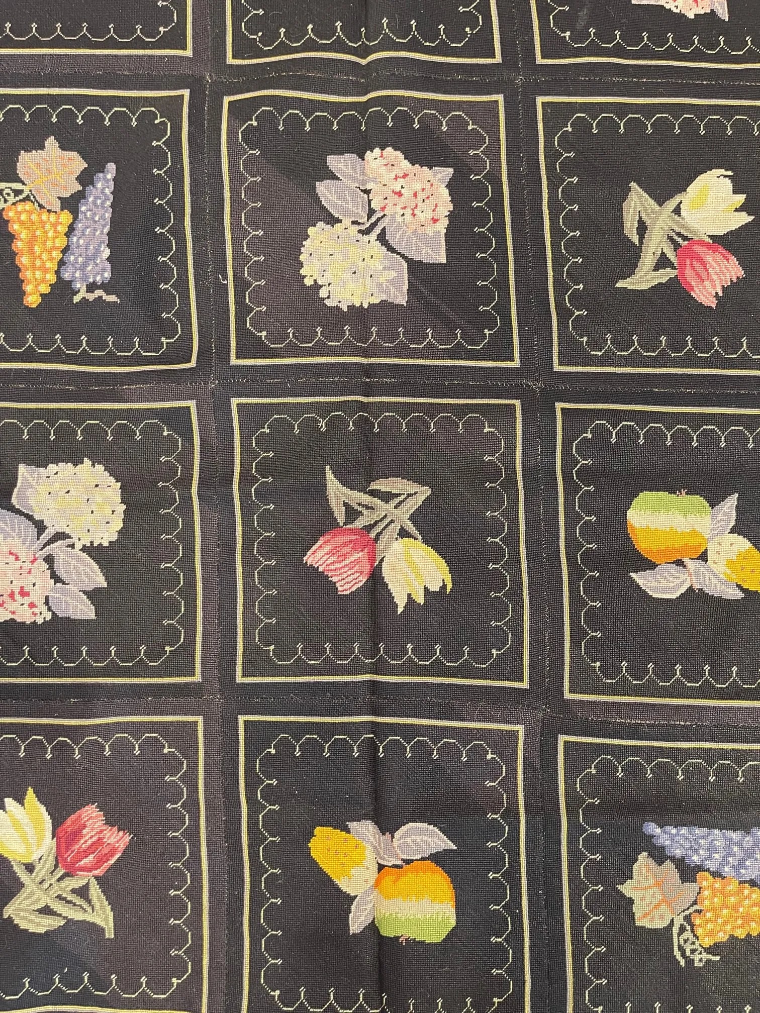 Antique Needlework Floral Design - 6