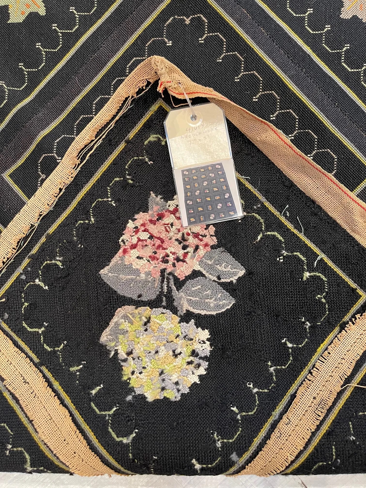 Antique Needlework Floral Design - 8