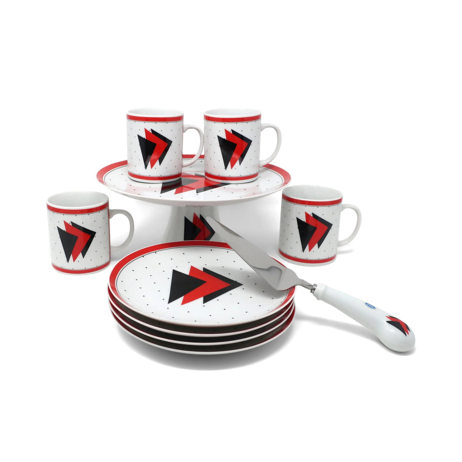 Postmodern Graphix Dessert Set by Saltera Himark 1985 - 10