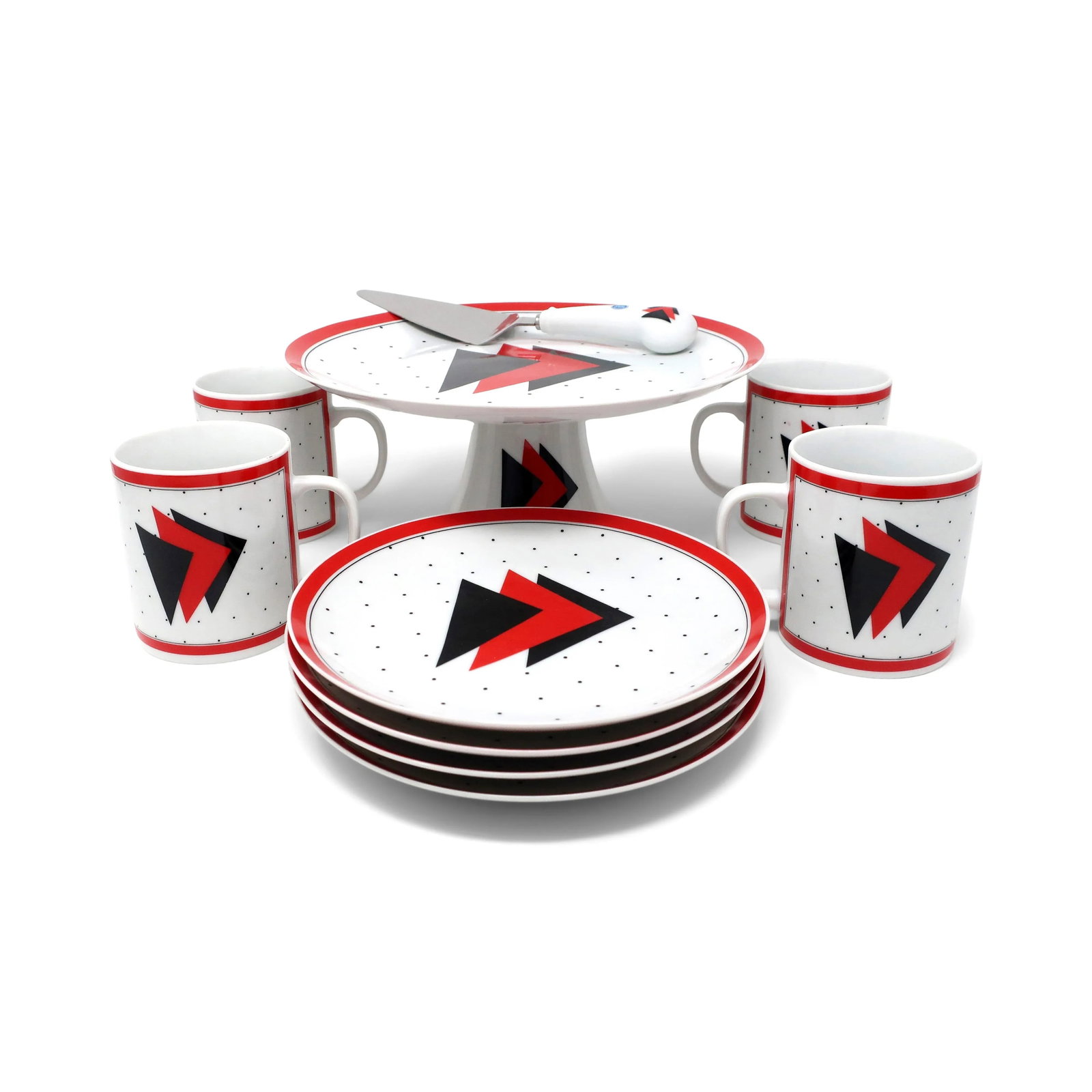 Postmodern Graphix Dessert Set by Saltera Himark 1985 - 2