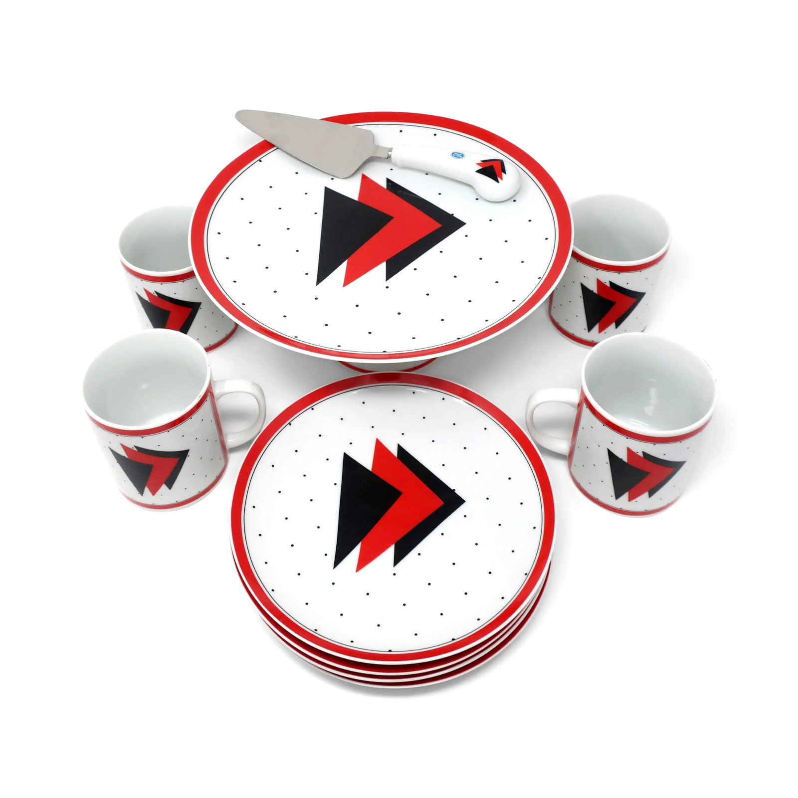 Postmodern Graphix Dessert Set by Saltera Himark 1985 - 3