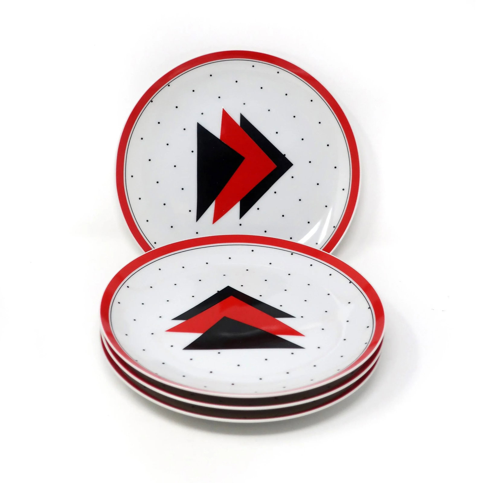 Postmodern Graphix Dessert Set by Saltera Himark 1985 - 4