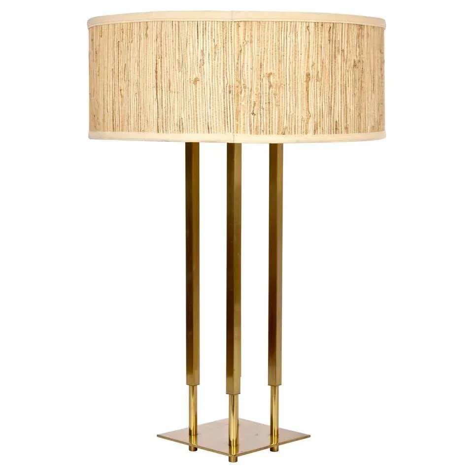 Tall Tommi Parzinger Style Stiffel "Columns" Brass Table Lamp - 13