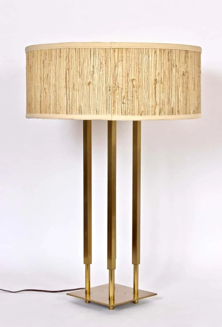 Tall Tommi Parzinger Style Stiffel "Columns" Brass Table Lamp - 4
