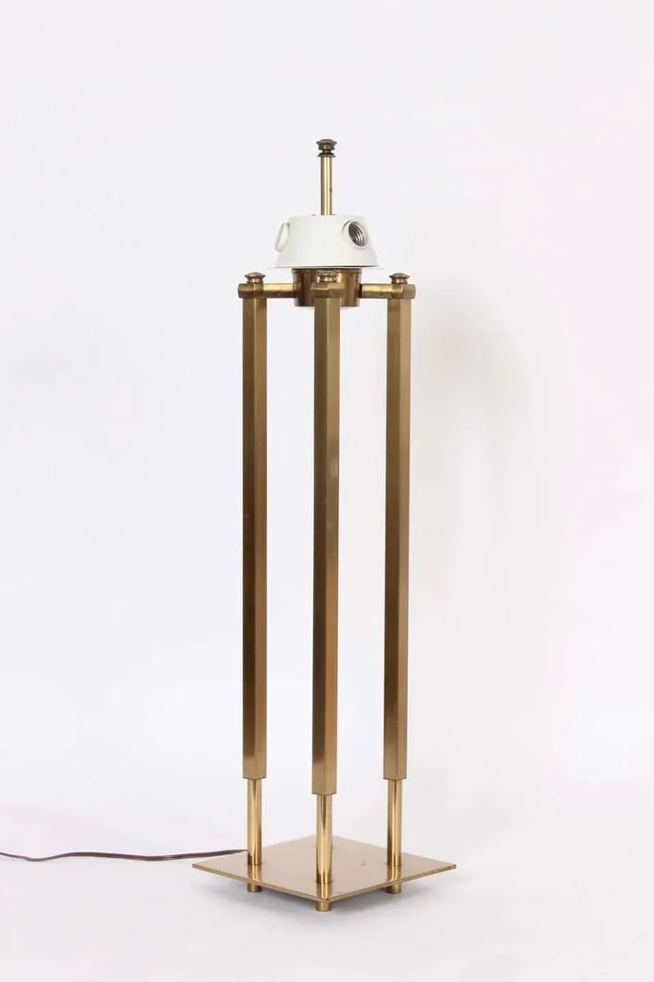 Tall Tommi Parzinger Style Stiffel "Columns" Brass Table Lamp - 5
